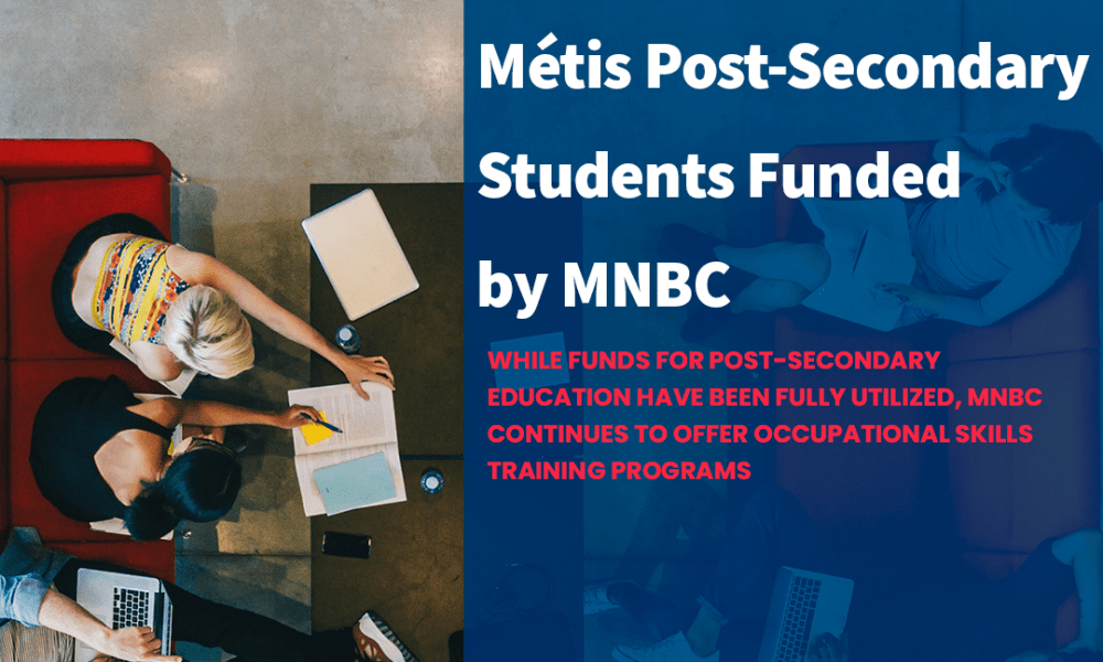 Flyer for Record Number of Métis Post-Secondary Students Funded by MNBC