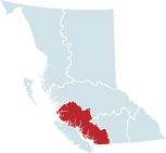 Map of British Columbia with Region 2 highlighted